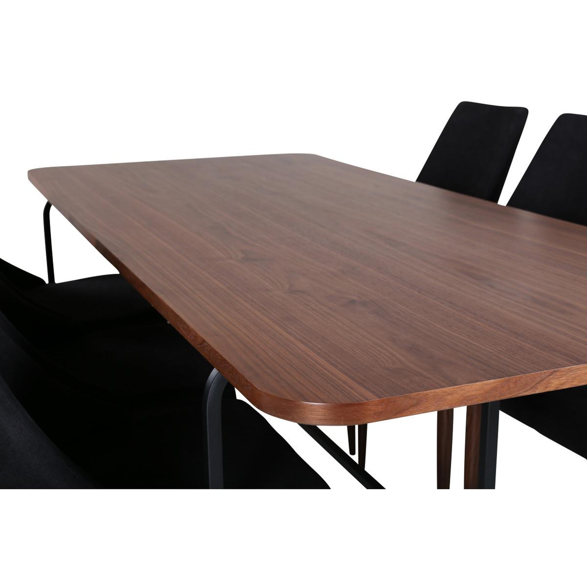 Voir la diapositive 3 : Paris Prix Ensemble table à manger & 6 chaises  uno & leone  200cm noir & marron