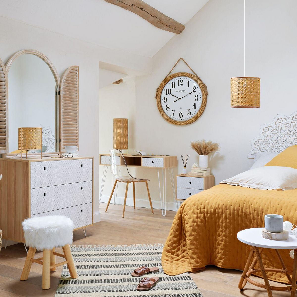 TOILINUX Lot de 4 Chaises Thao en polycarbonate - Transparent et Beige