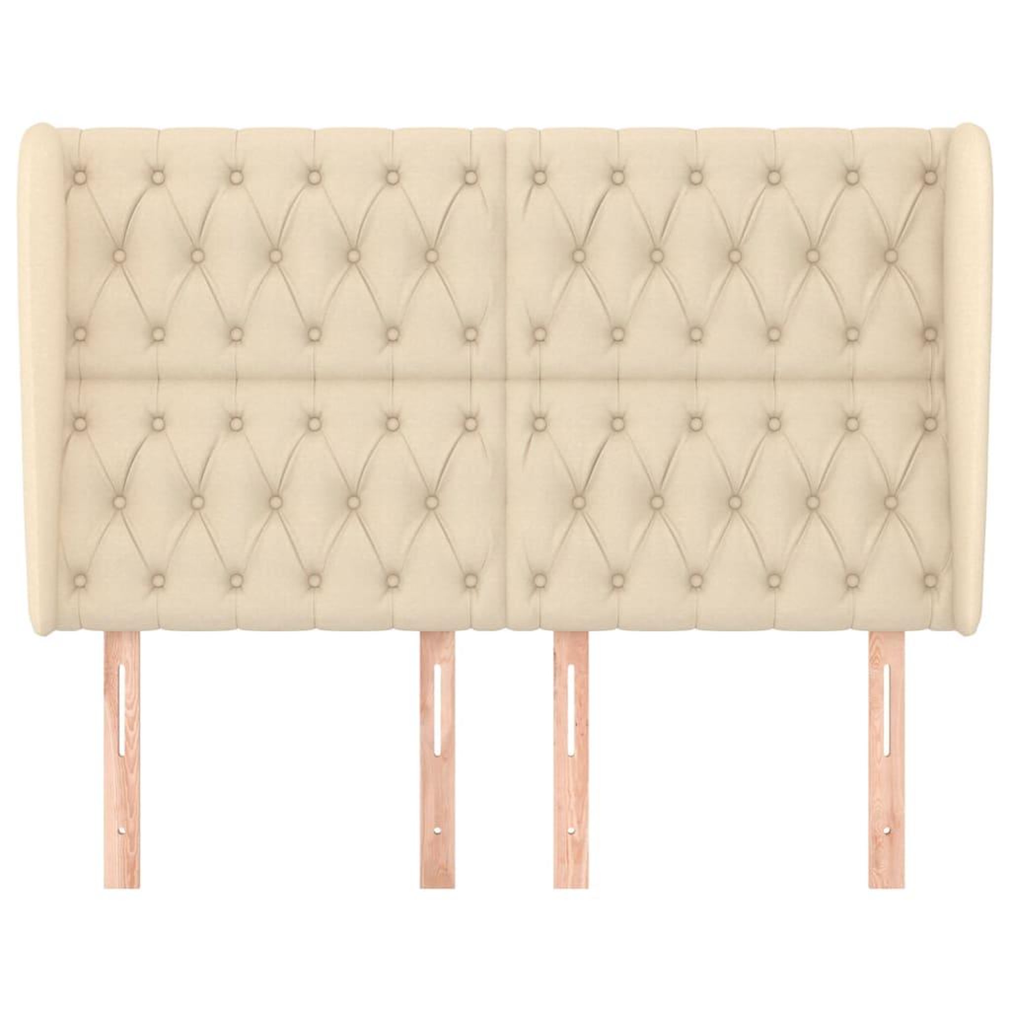 Voir la diapositive 3 : VIDAXL Tete de lit avec oreilles creme 147x23x118/128 cm tissu