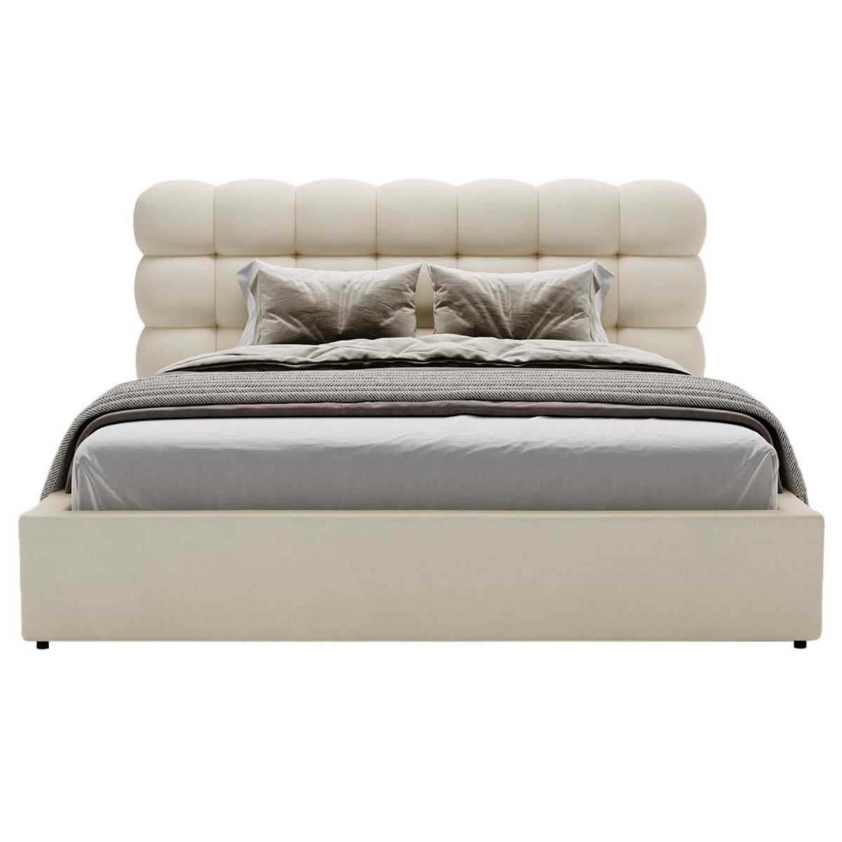 BEST MOBILIER Lotus - lit coffre - 160x200 cm - sommier inclus - en velours