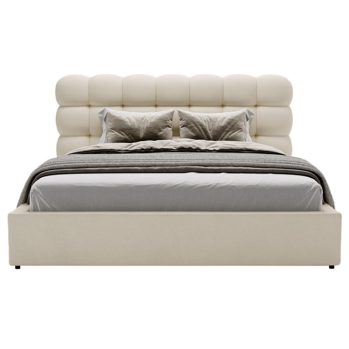 BEST MOBILIER Lotus - lit coffre - 160x200 cm - sommier inclus - en velours