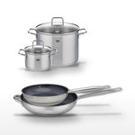 ELO Lot de 2 Poêles céramique Elo Profi Therm Platinum 28/32 cm et 2 Faitouts 20/26 cm