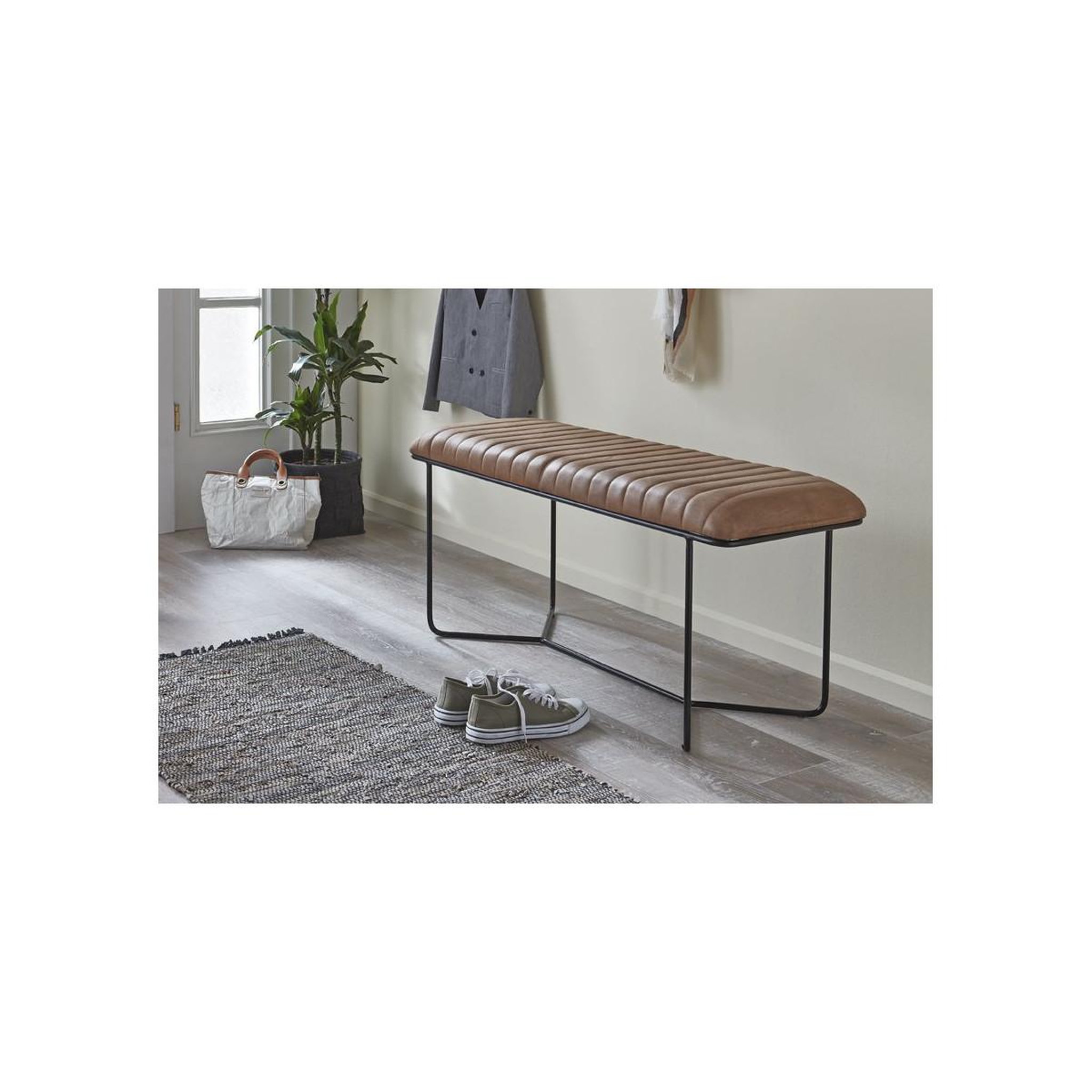 Voir la diapositive 5 : Paris Prix Banc en cuir design  linor  100cm marron & noir