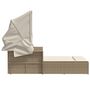 Voir la diapositive 5 : VIDAXL Chaise longue double avec auvent et coussins beige poly rotin