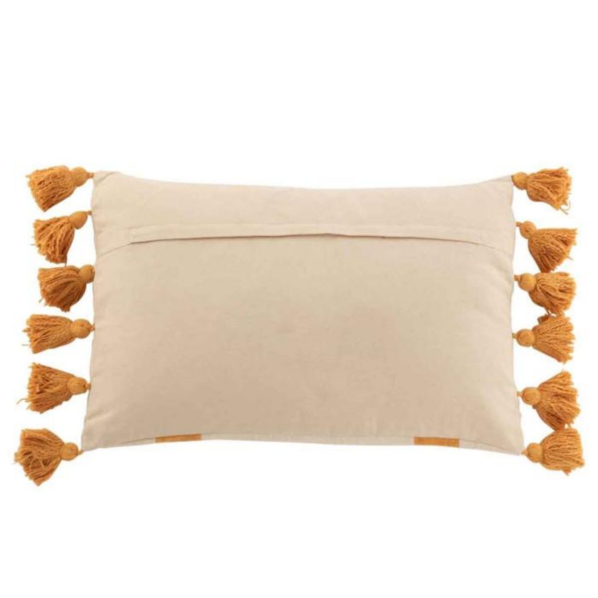 Paris Prix Coussin Déco à Pompons  Rayures  40x60cm Ocre