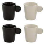 Paris Prix Lot de 4 Tasses à Café  Avery  7,5cl Noir & Blanc