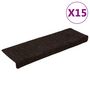 Voir la diapositive 2 : VIDAXL Tapis d'escalier 15 pcs Tissu aiguillete 65x21x4 cm Marron