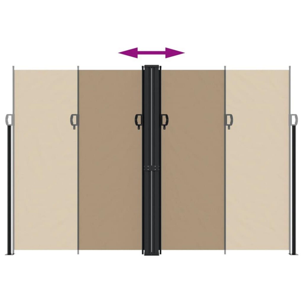 VIDAXL Auvent lateral retractable taupe 220x1000 cm