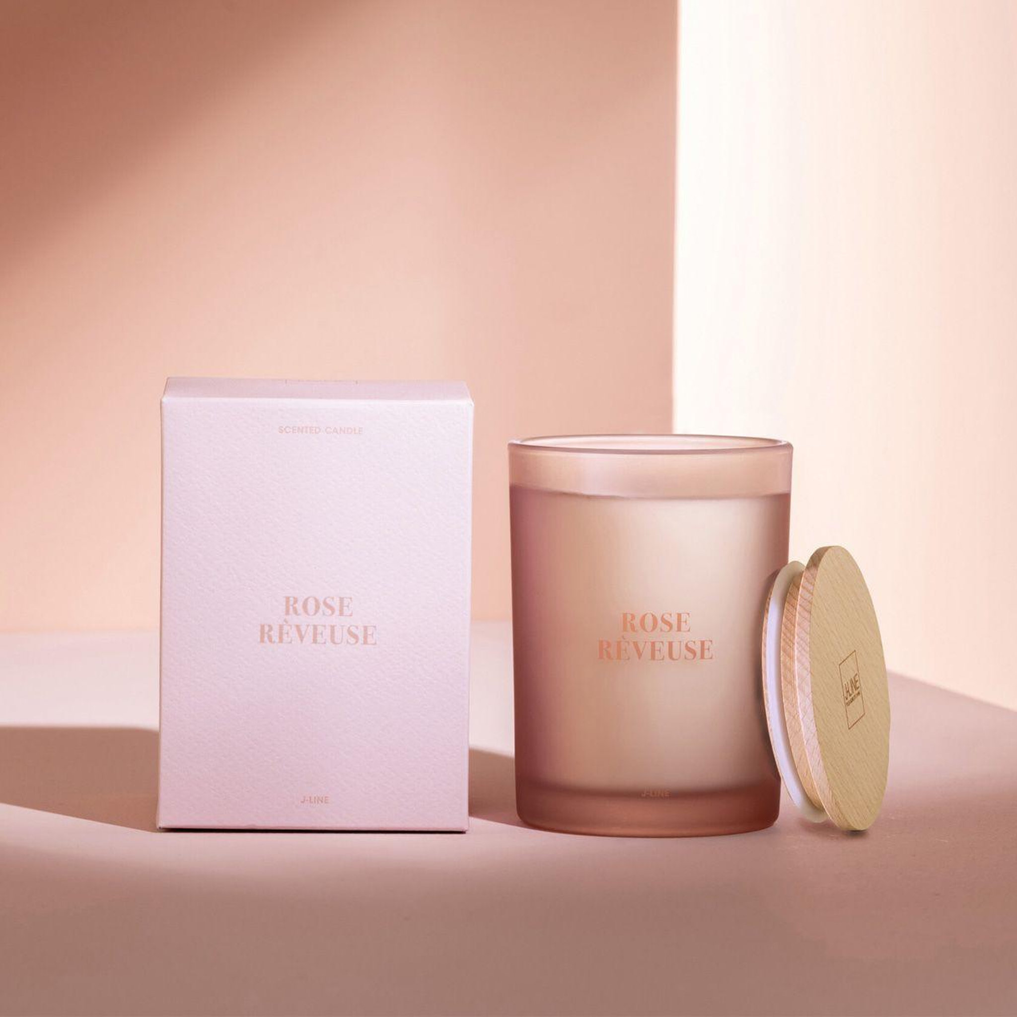 Voir la diapositive 5 : J-LINE Bougie Parfumée  Accords Essentiels  12cm Rose Rêveuse