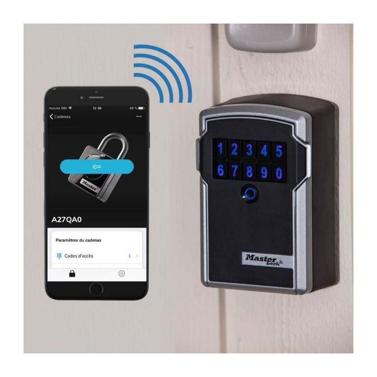 Master lock Boite à clés sécurisée connectée [Bluetooth] [Fixation murale] - 5441EURD - Select Access smart