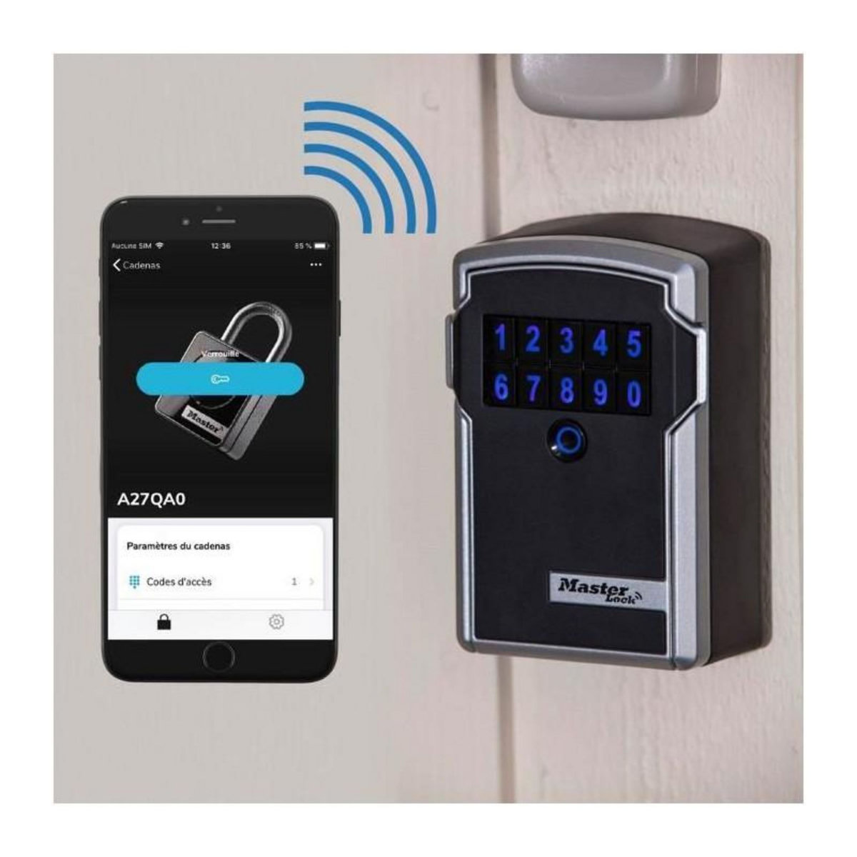 Master lock Boite à clés sécurisée connectée [Bluetooth] [Fixation murale] - 5441EURD - Select Access smart