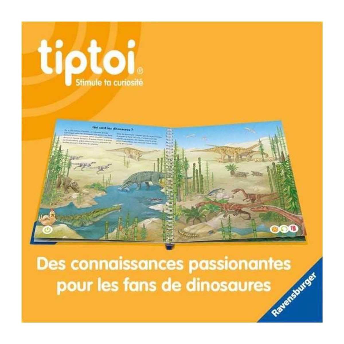 RAVENSBURGER tiptoi, Livre interactif, Je découvre les dinosaures, 4 ans, 13099013, Ravensburger