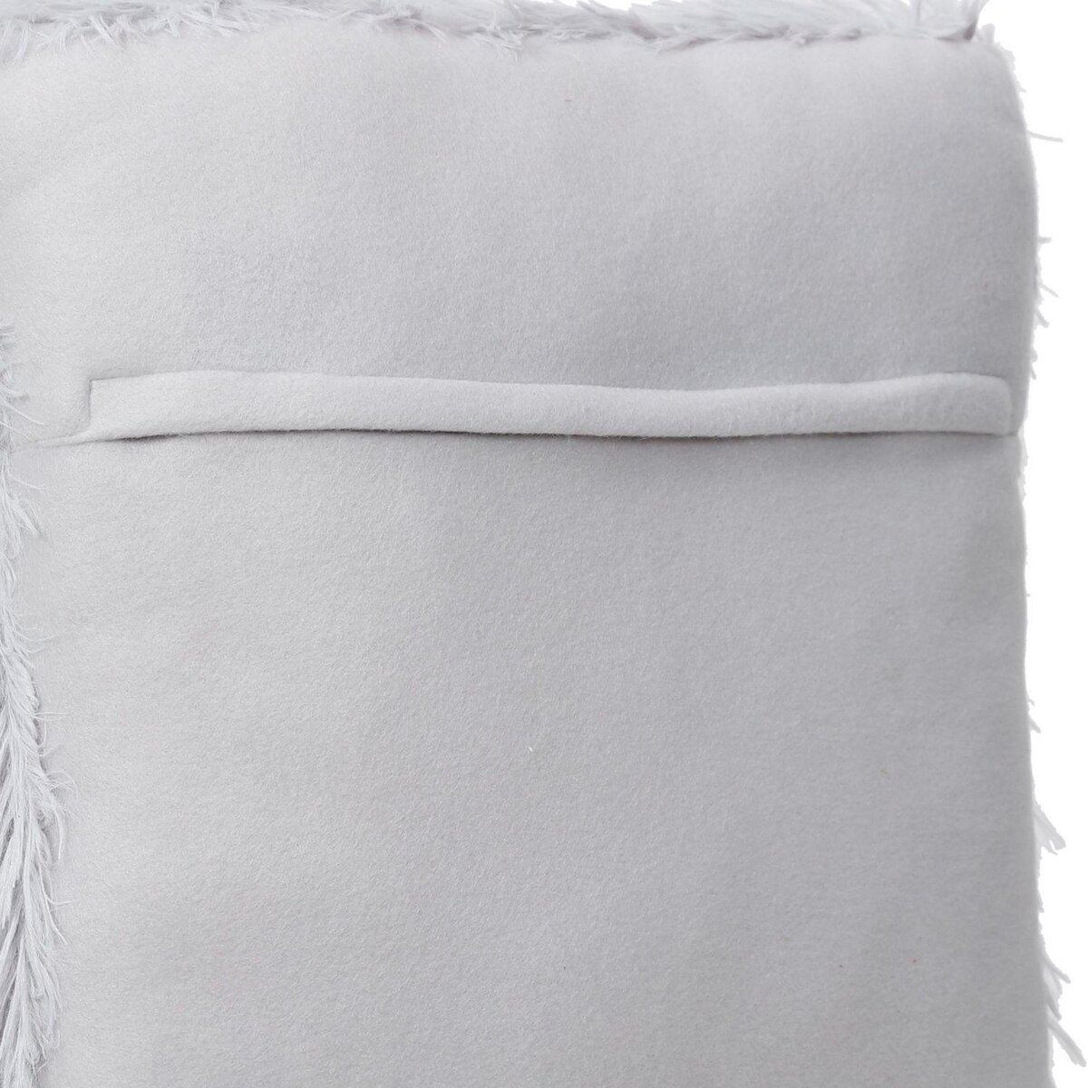 ATMOSPHERA Coussin fourrure poils longs Jae - L. 45 x l. 45 cm - Gris