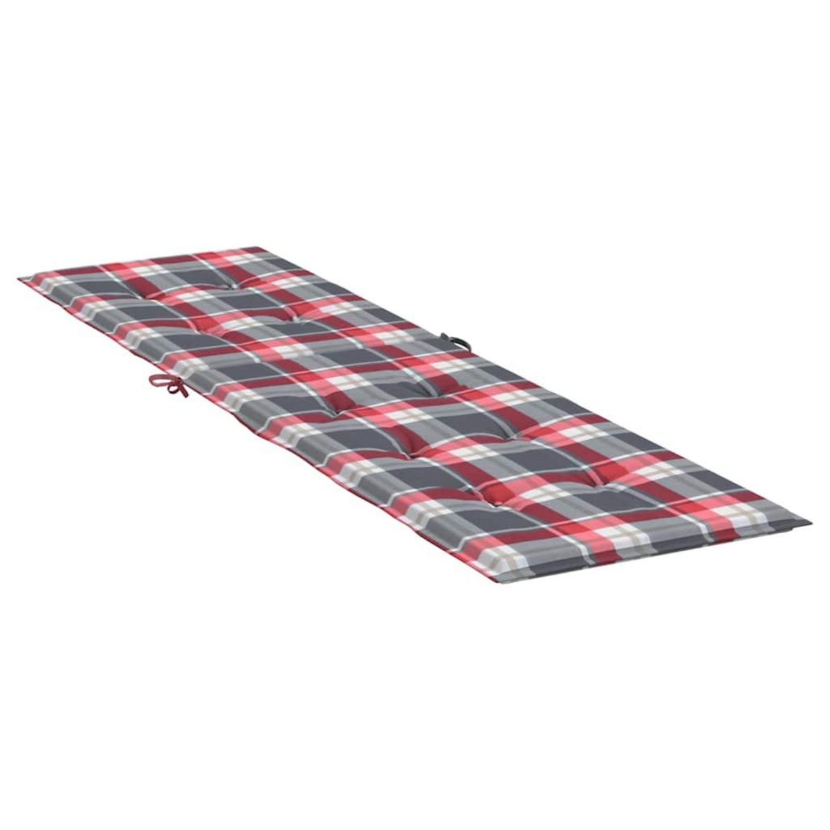 VIDAXL Coussin de chaise de terrasse carreaux rouge (75+105)x50x4 cm