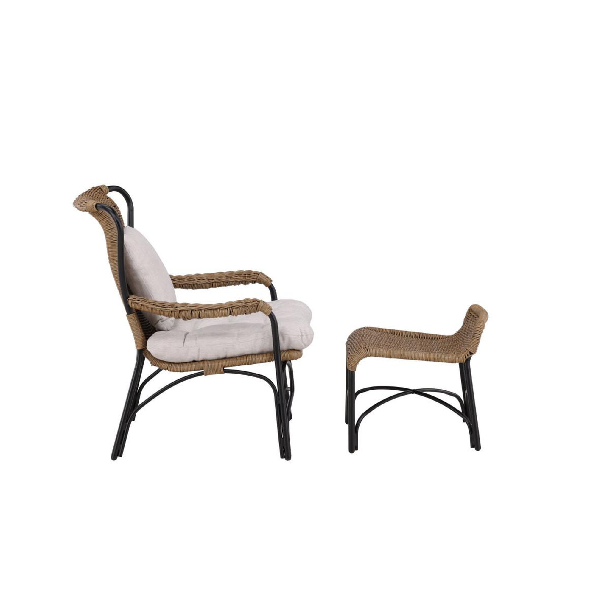 Voir la diapositive 2 : Paris Prix Fauteuil de jardin  loreto  98cm naturel & noir