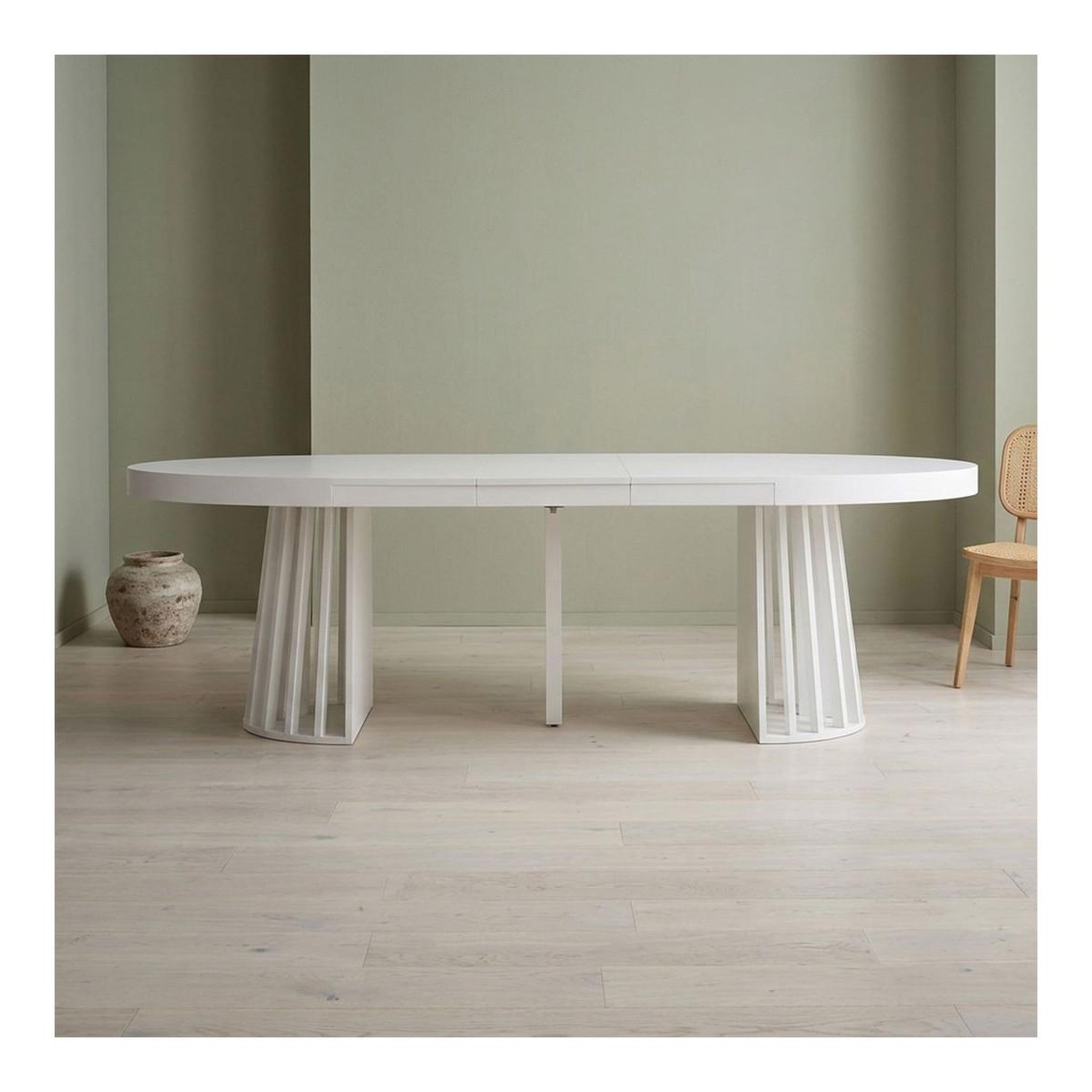 Voir la diapositive 4 : Paris Prix Table de repas extensible  laize  150-300cm blanc