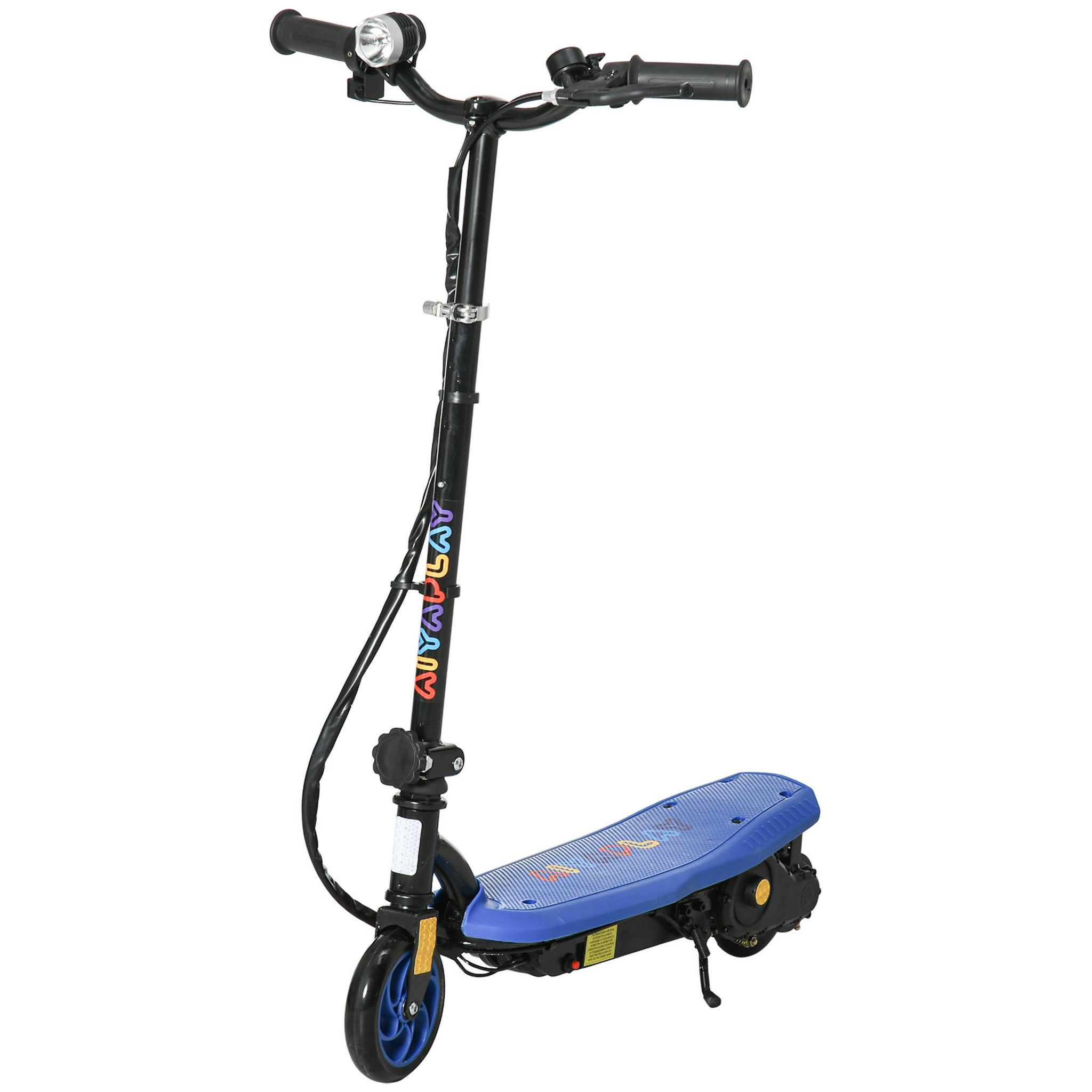 Voir la diapositive 1 : HOMCOM Trottinette électrique 120 W pliable pour enfant 7-14 ans 12 Km/h max. autonomie 10 Km max. bleu