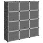 Voir la diapositive 2 : VIDAXL Cubes de rangement 12 pcs avec portes noir PP