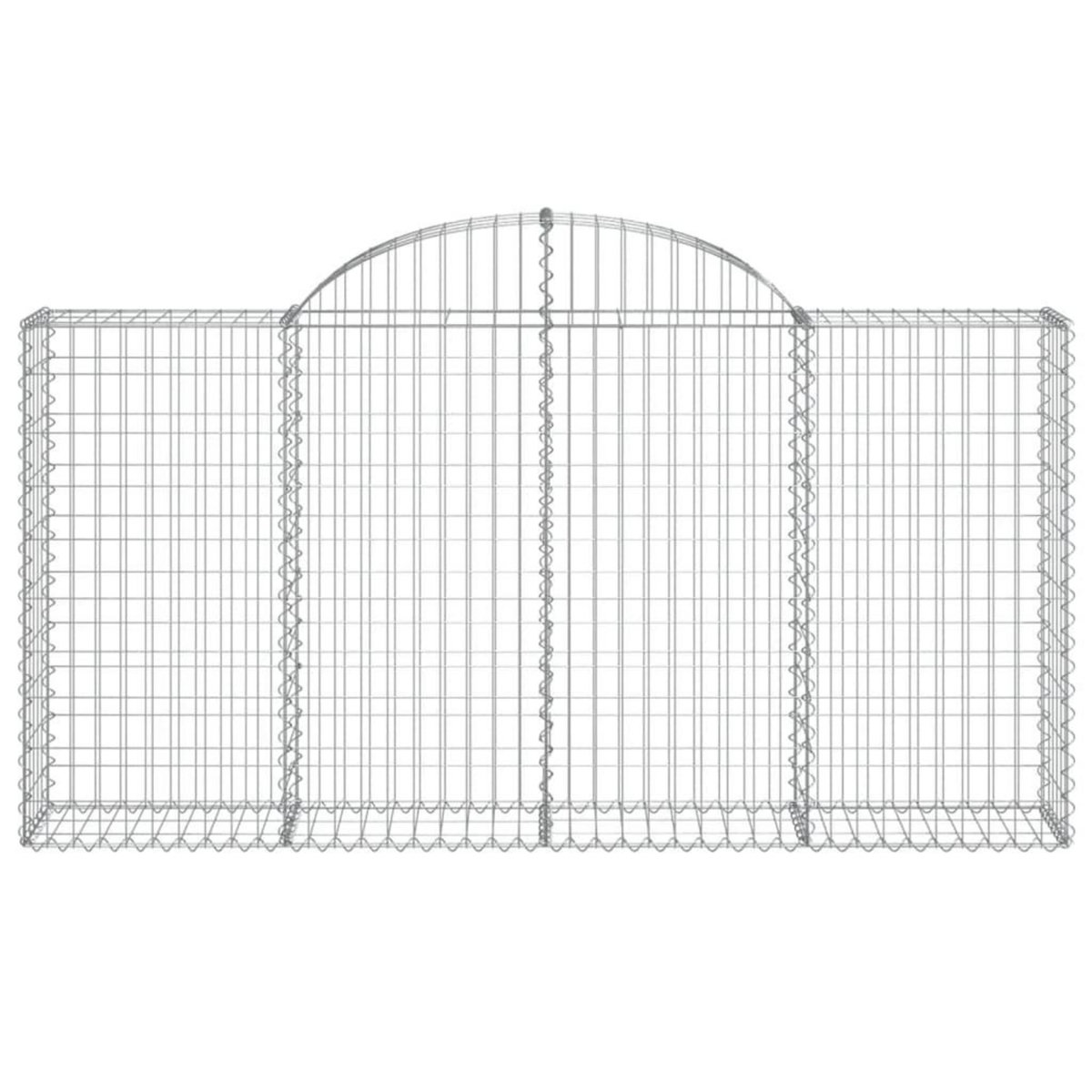 VIDAXL Paniers a gabions arques 15 pcs 200x30x100/120 cm Fer galvanise