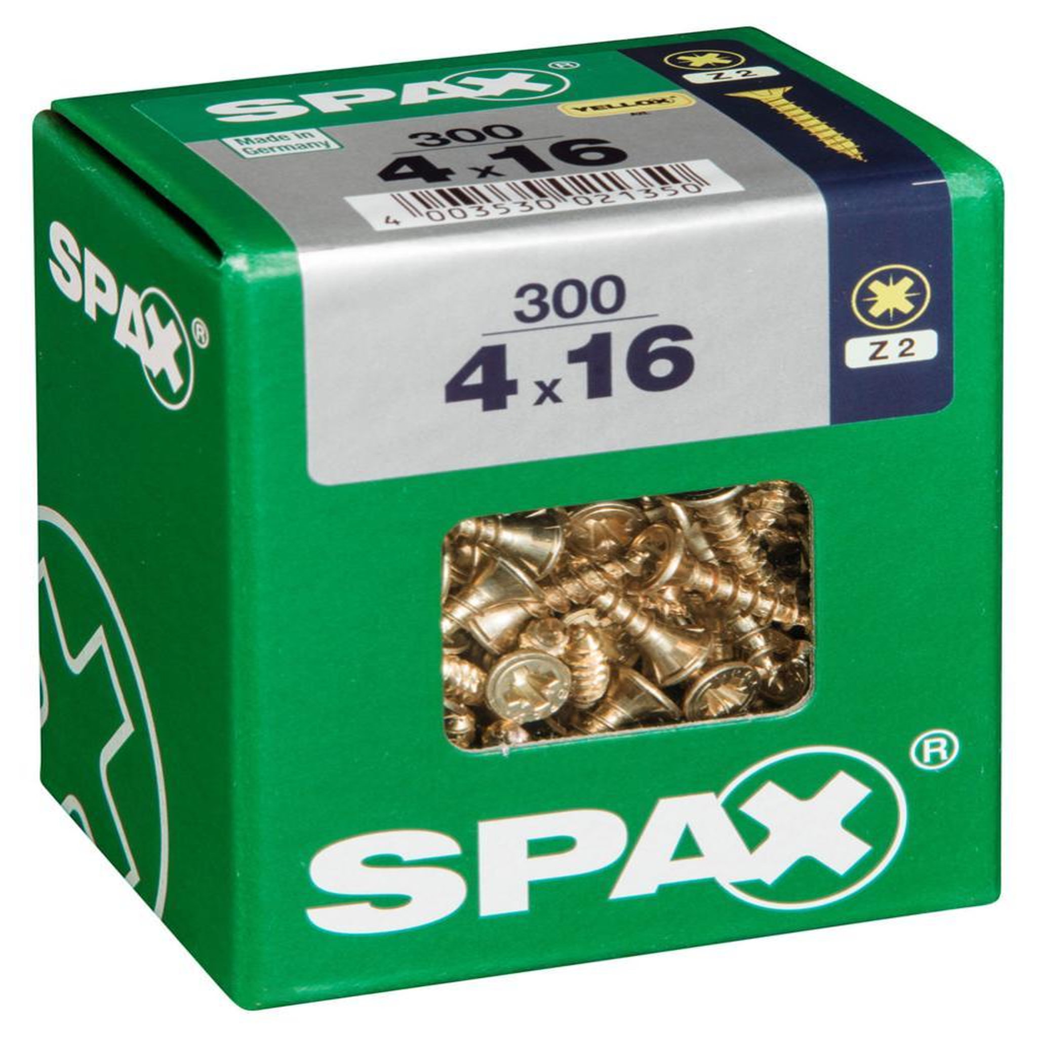 CENTRALE BRICO Lot de 300 vis acier tête fraisée pozidriv SPAX, Diam.4 mm x L.16 mm