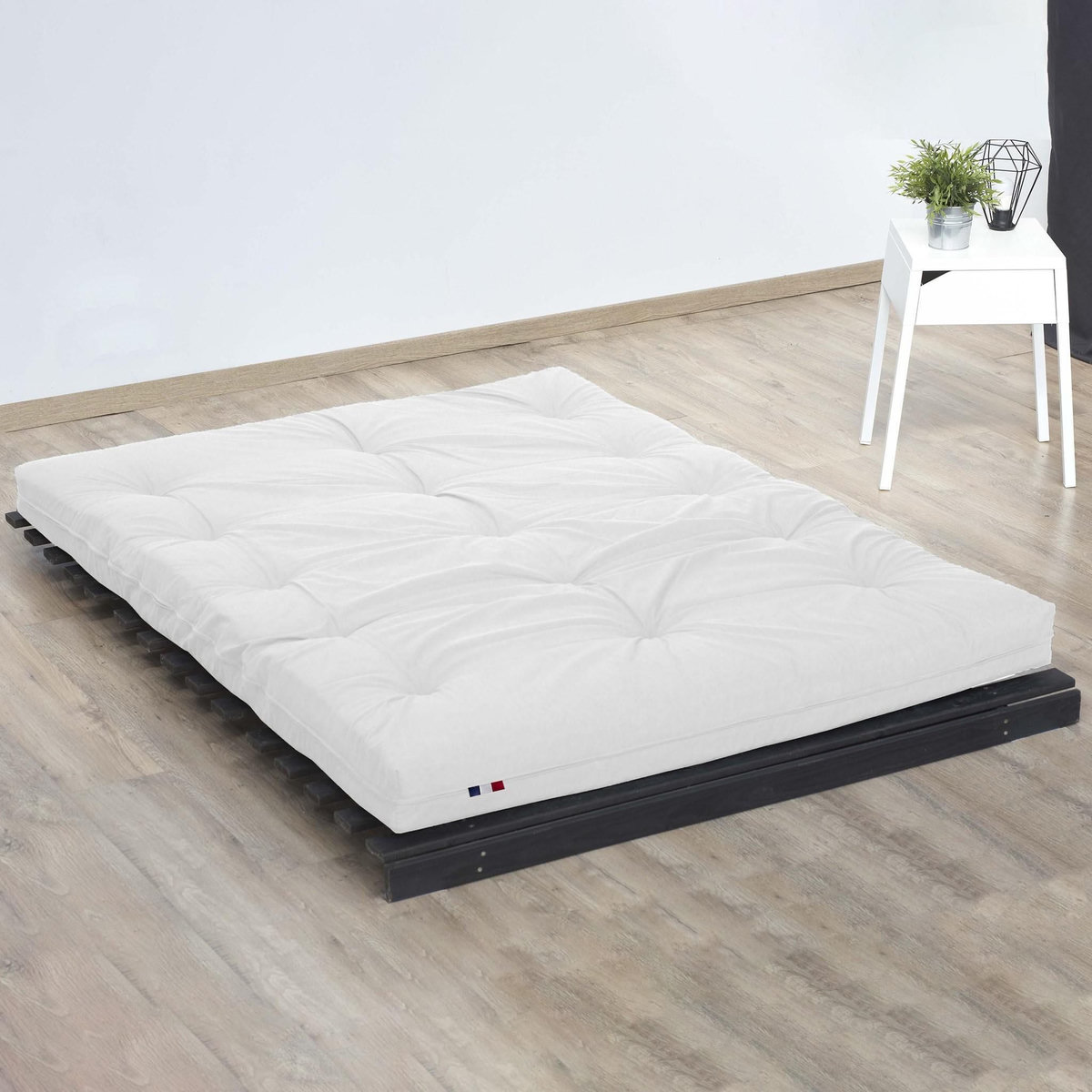 IDLITERIE Matelas futon écru latex et fibres, confort et fabrication française