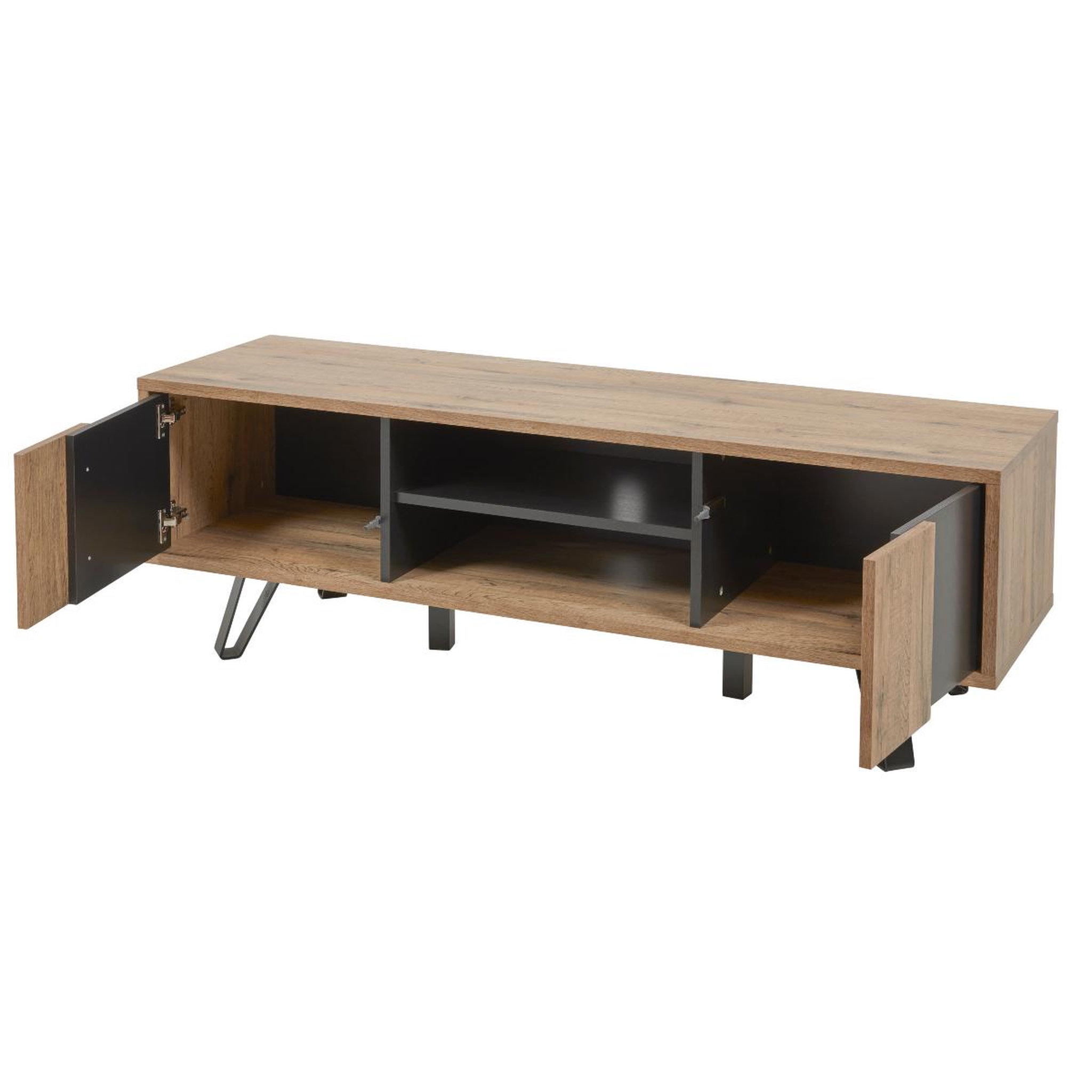 Voir la diapositive 4 : JLC KREATION Meuble tv industriel en bois avec portes pedro