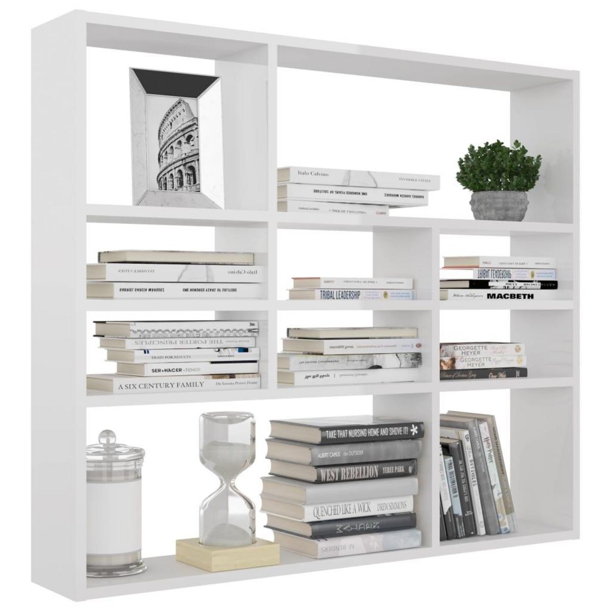 VIDAXL Etagere murale Blanc brillant 90x16x78 cm Bois d'ingenierie
