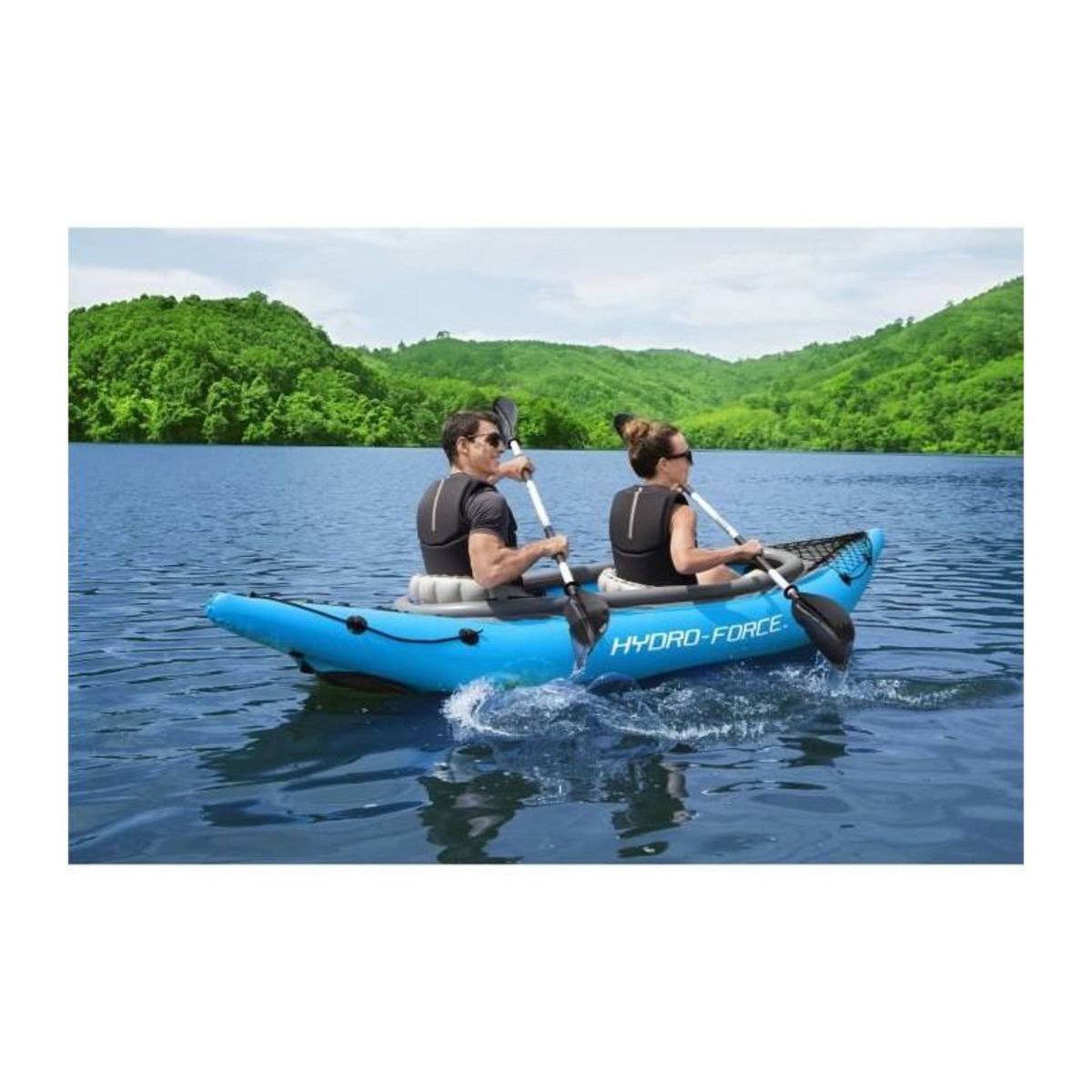 BESTWAY Kayak gonflable - BESTWAY - Cove Champion X2 Hydro-Force - 331x88cm - 2 places - 180kg max - 2 pagaies, 2 ailerons amovibles +