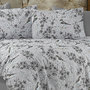 Voir la diapositive 3 : Home collection Parure housse de couette 100% coton 57 fils imprimé Petalla gris