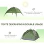 Voir la diapositive 5 : OUTSUNNY Tente de camping pop up 2-3 personnes 2 portes vert kaki montage démontage facile sac de transport inclus fibre verre polyester