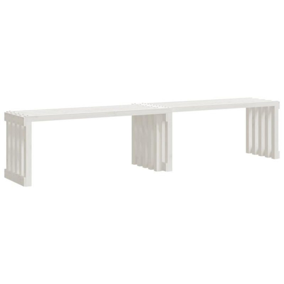 VIDAXL Banc de jardin extensible blanc 212,5x40,5x45cm bois massif pin
