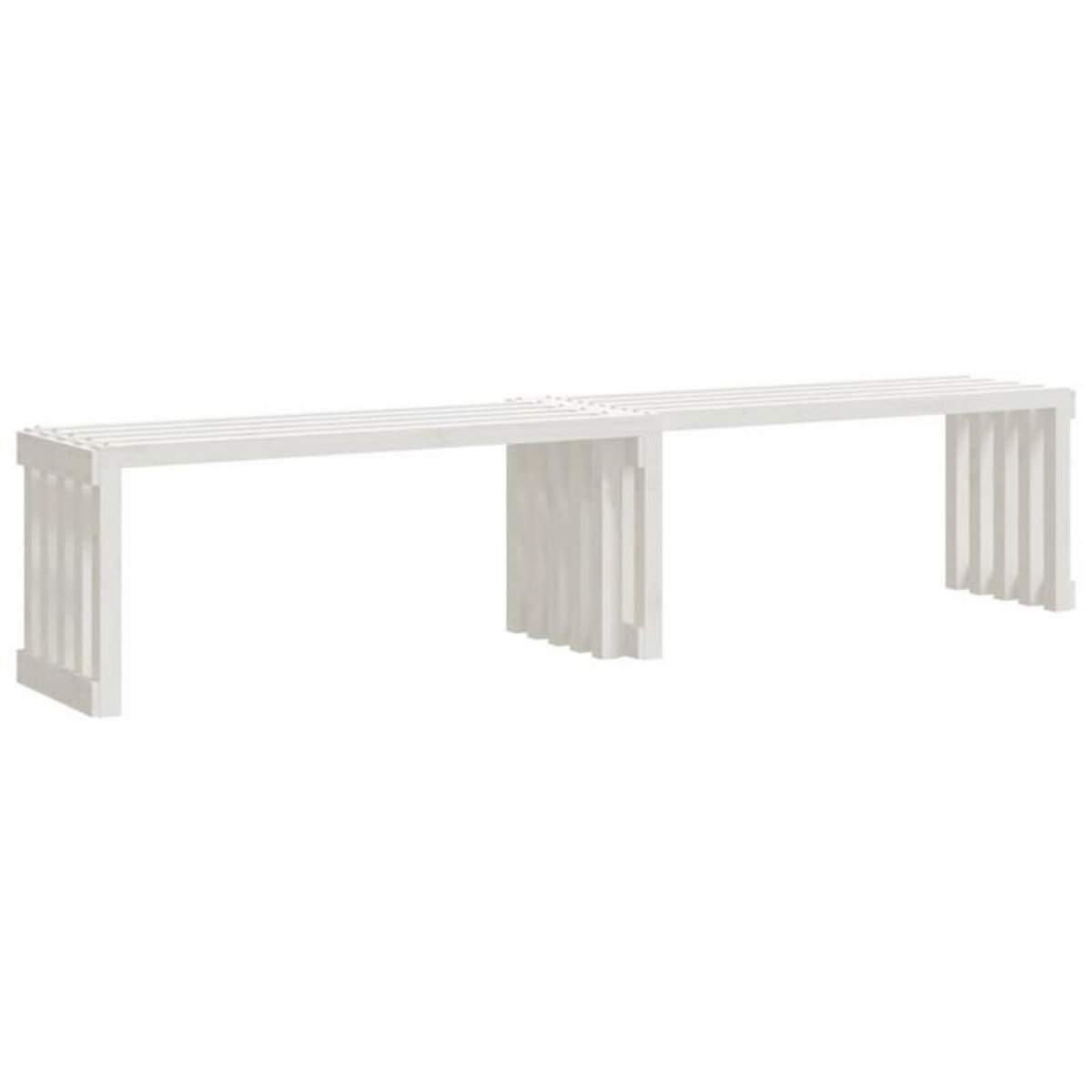 VIDAXL Banc de jardin extensible blanc 212,5x40,5x45cm bois massif pin