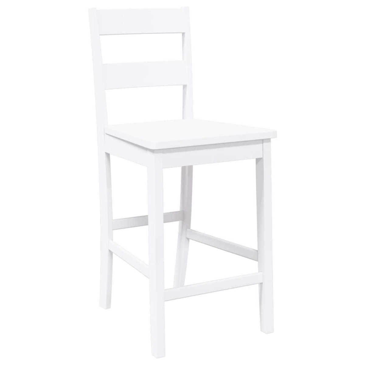 VIDAXL Tabourets de bar 2 pcs blanc bois massif d'hevea