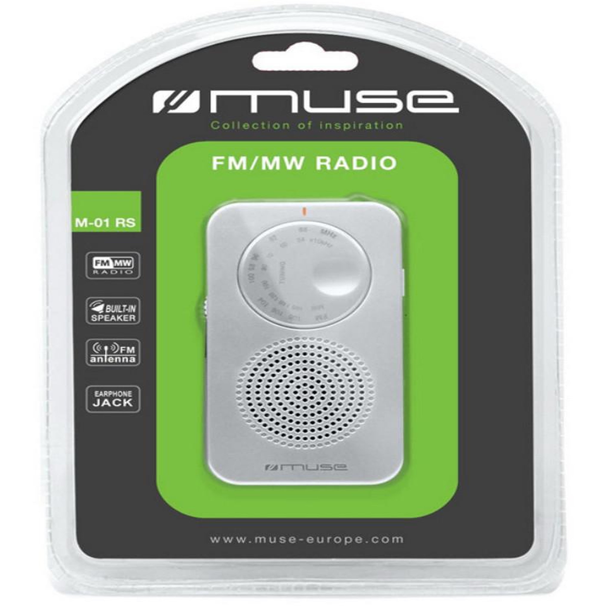 Voir la diapositive 2 : Muse Radio portable analogique silver - m01rs
