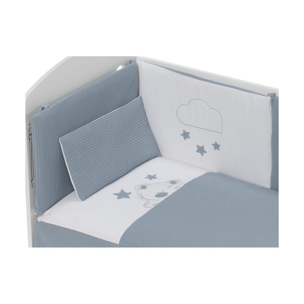 INTERBABY Parure de lit 3 Pcs. Nid d'abeille Mod. Viggo Pétrole