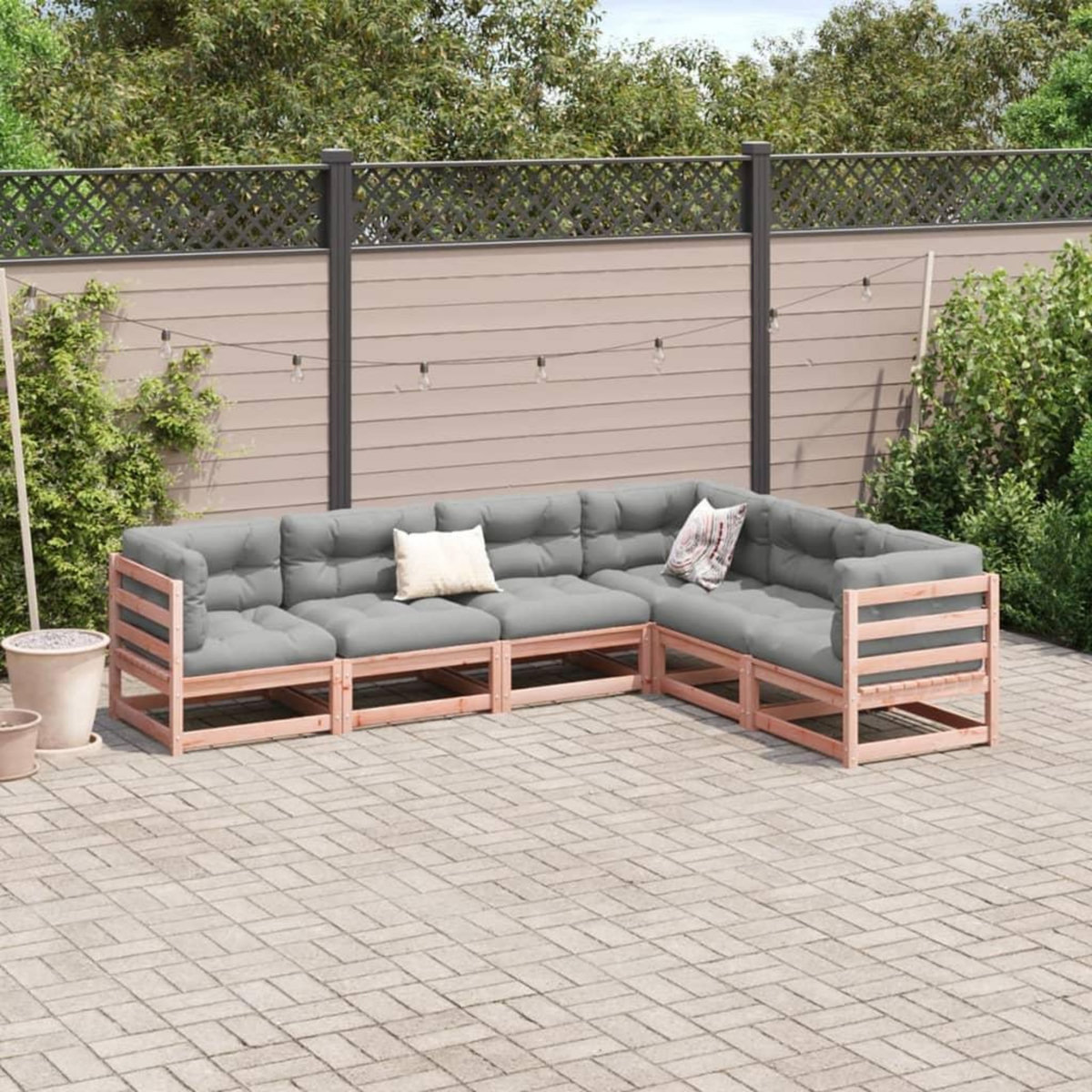 VIDAXL Salon de jardin 6 pcs bois massif sapin de douglas
