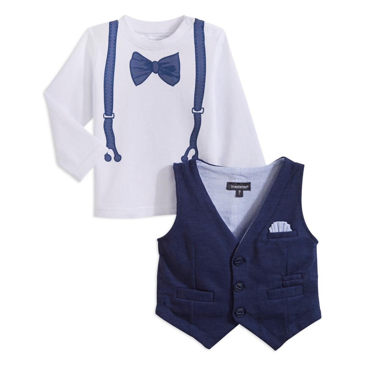 IN EXTENSO Tee-shirt manches courtes + gilet sans manches