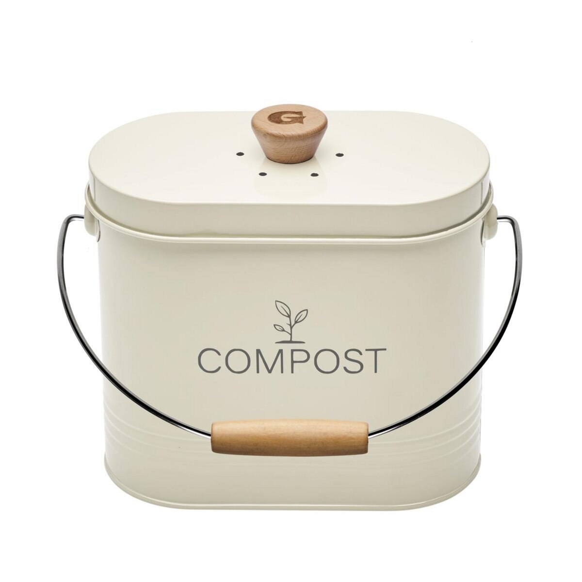 Guillouard Seau a compost ovale 3l beige avec filtre - 040623