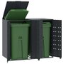 Voir la diapositive 1 : VIDAXL Rangement a roulettes pour poubelles pour 2 bacs anthracite