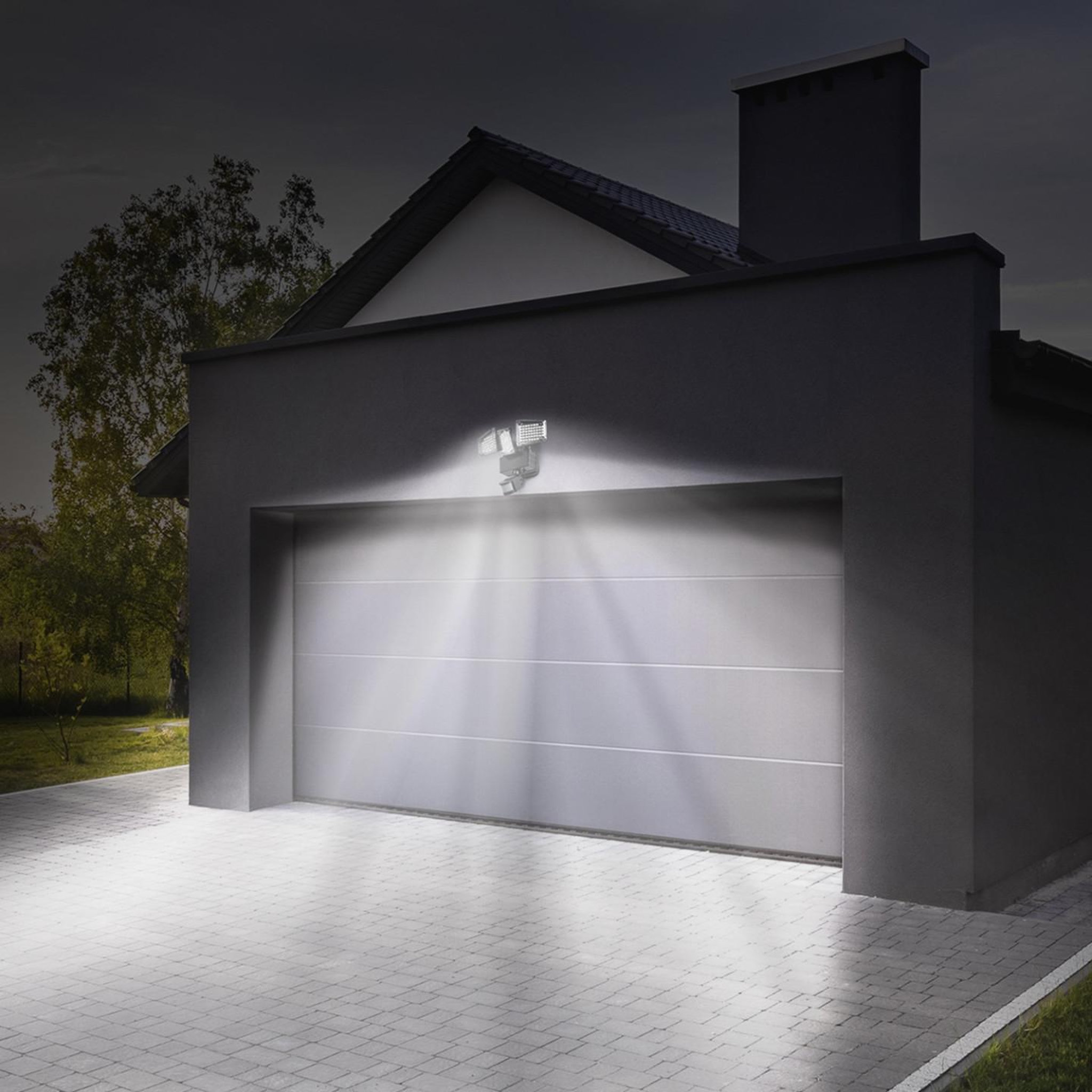 Voir la diapositive 5 : ID MARKET Projecteur solaire 3 têtes 178 led détecteur de mouvement