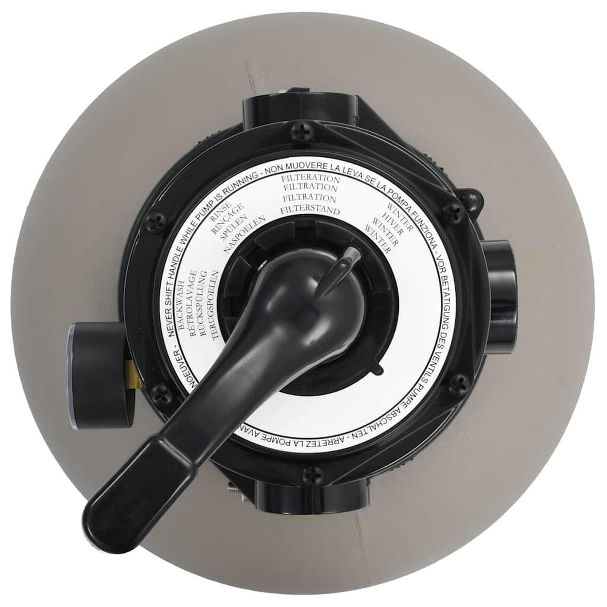 Voir la diapositive 2 : VIDAXL Filtre a sable pour piscine avec vanne 4 positions gris 350 mm