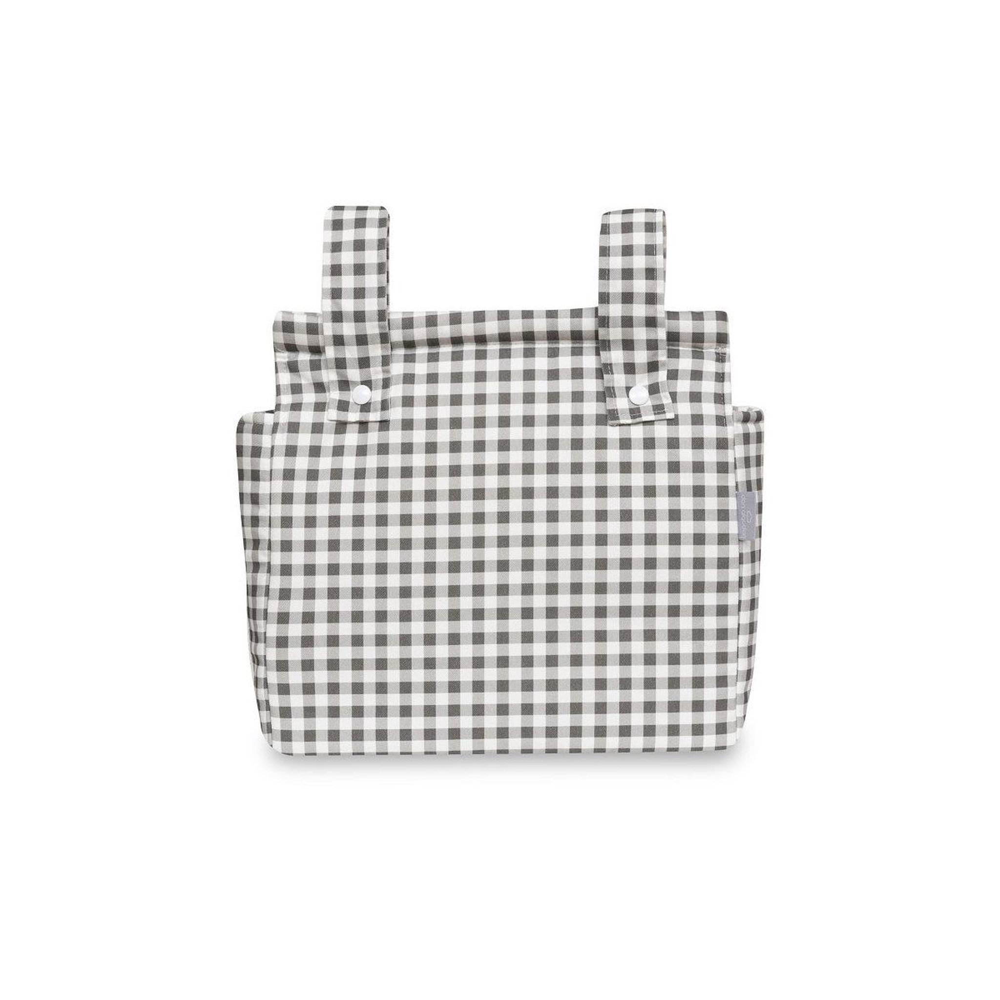 INTERBABY Sac de poussette  vichy - gris foncé - se suspend au guidon