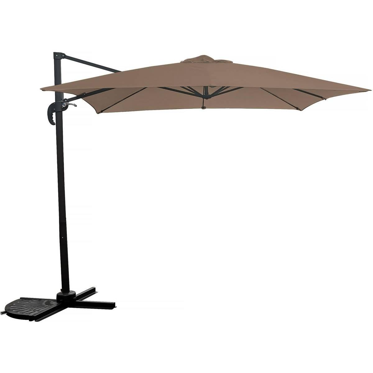 Habitat et Jardin Parasol jardin déporté  Soleil  - Carré - 2.5 x 2.5 m - Taupe