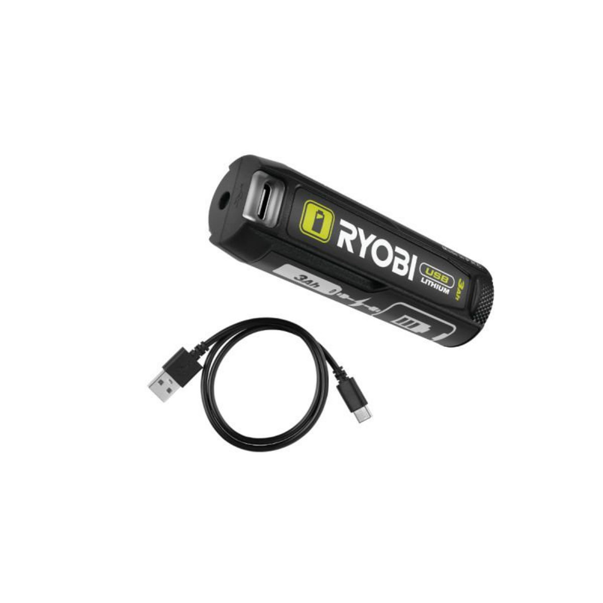 Ryobi Batterie RYOBI 4V USB Lithium - 3,0Ah - avec câble USB - RB4L30
