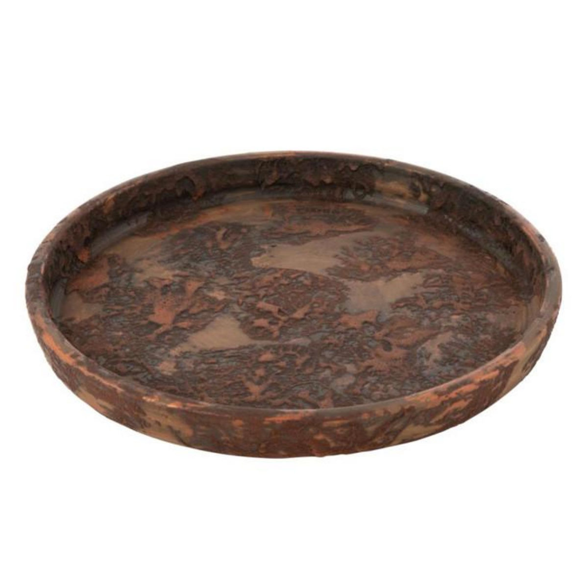 Paris Prix Plateau Déco en Terre Cuite  Flower  40cm Marron