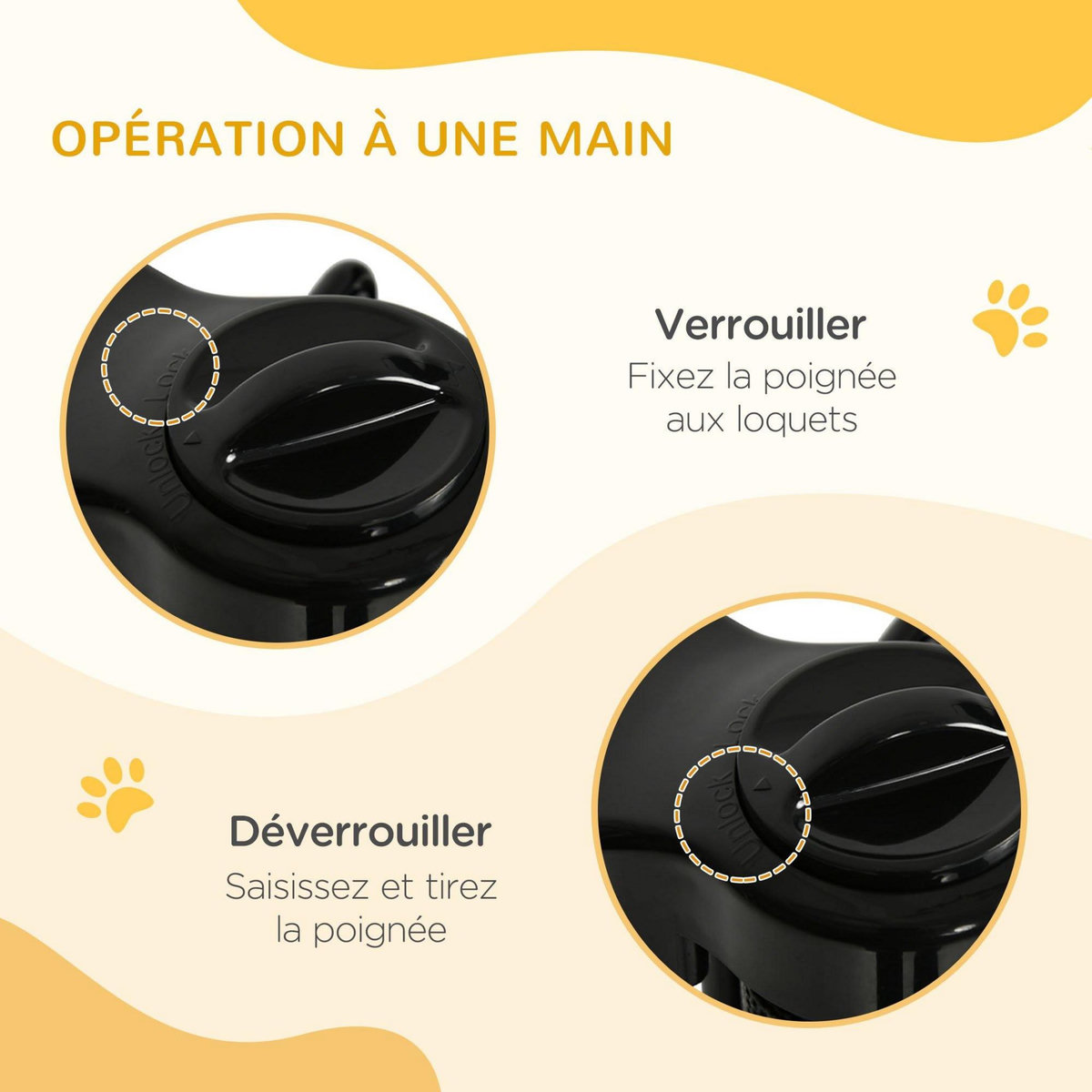 PAWHUT Barrière de sécurité barrière animaux rétractable automatique 1,65L x 0,85H m teslin alu. PVC noir