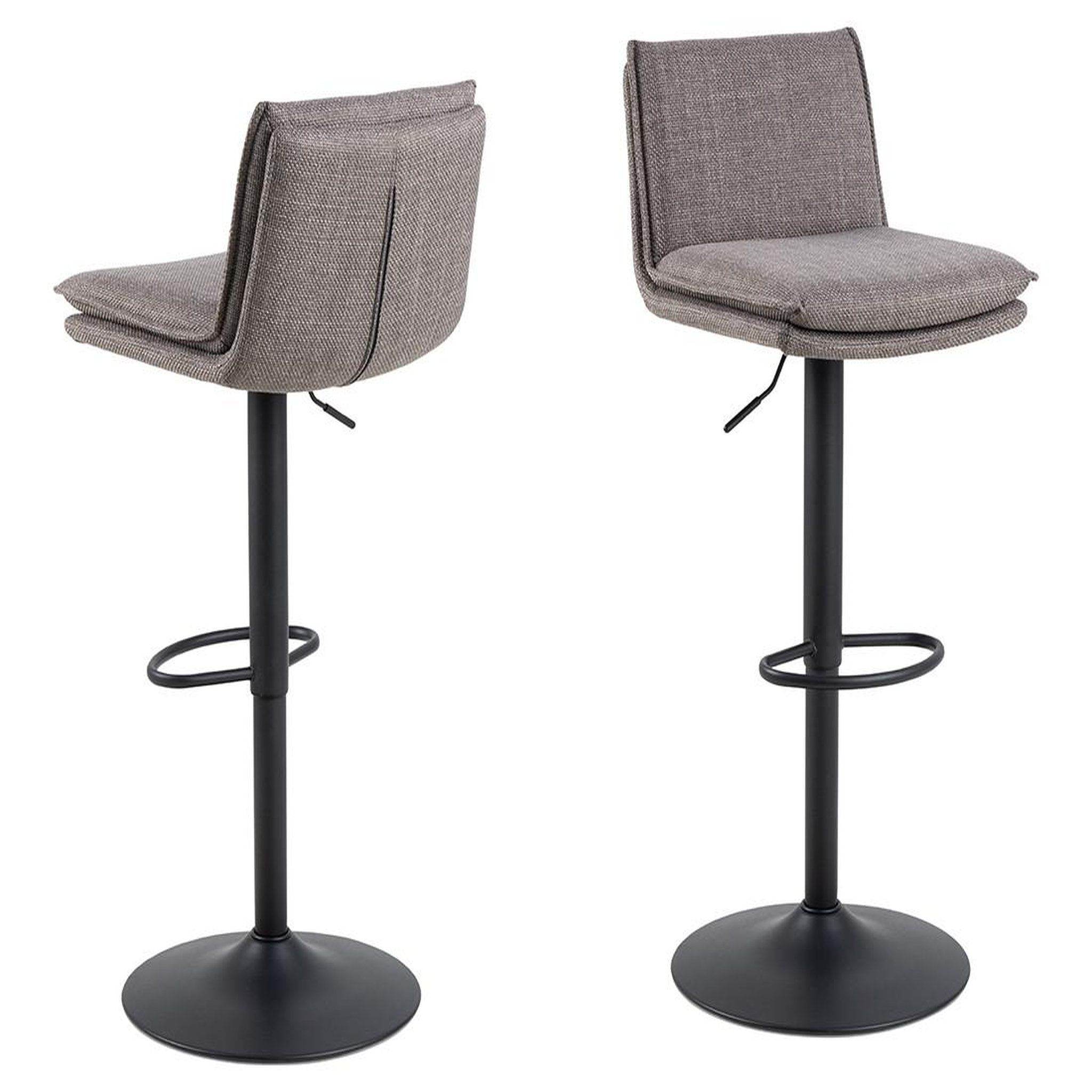 Voir la diapositive 2 : LISA DESIGN Alora - lot de 2 tabourets - ajustables et pivotants - en tissu