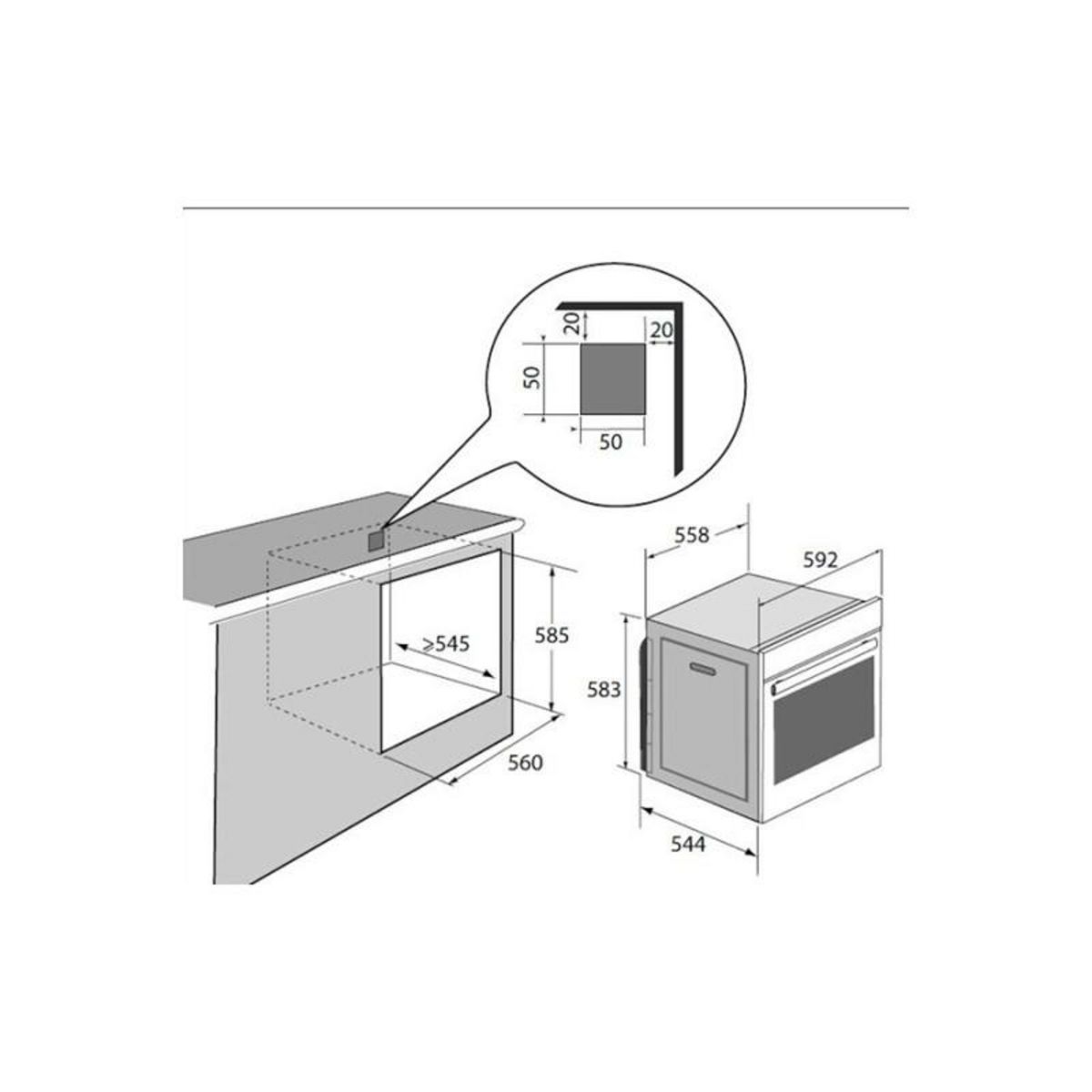 Sauter Fours encastrables Multifonction 73L SAUTER 59.2cm, 4902718