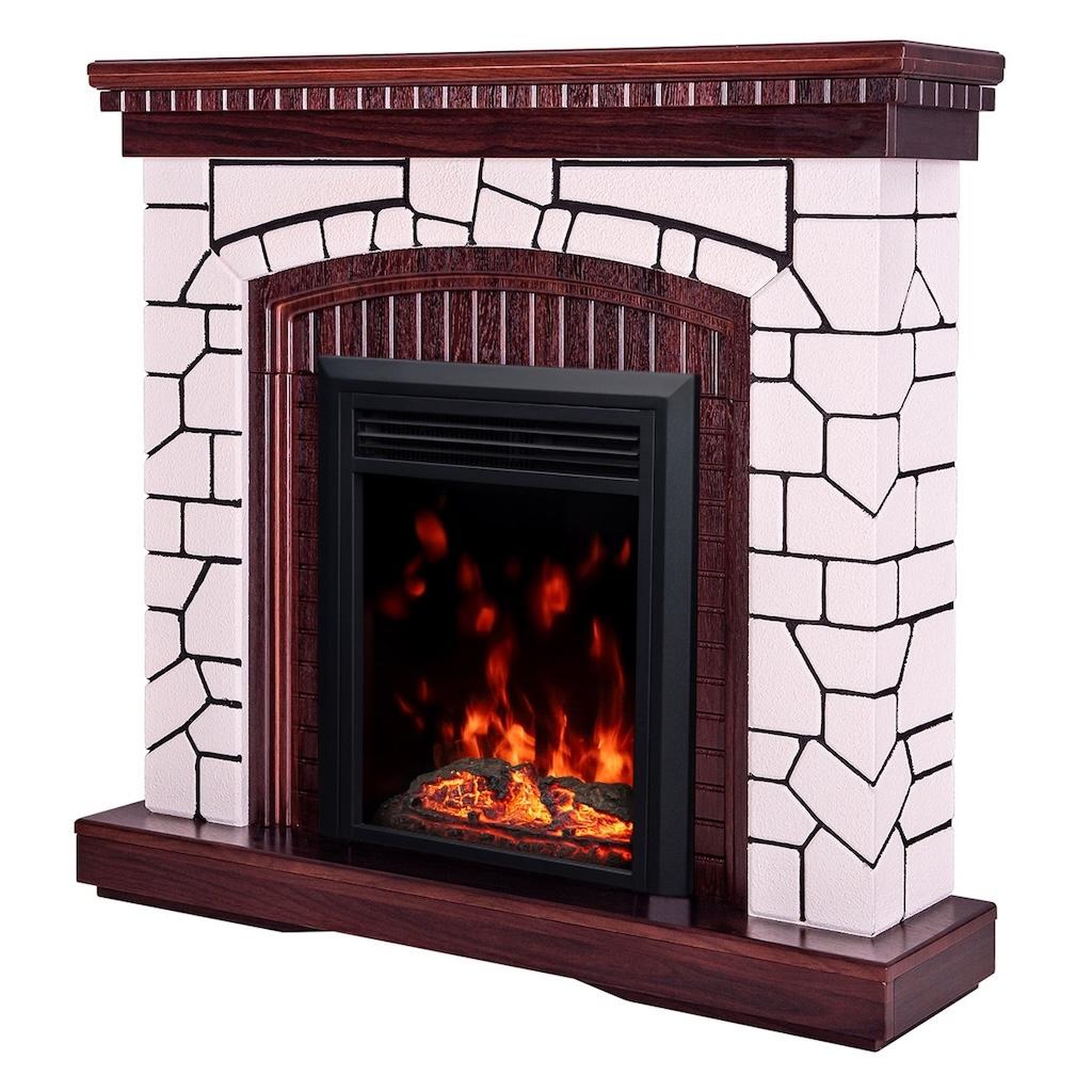 ARTFLAME Cheminée électrique - natali & cris - 1500w - flamme multicolore - thermostat - effet bois qui crépite