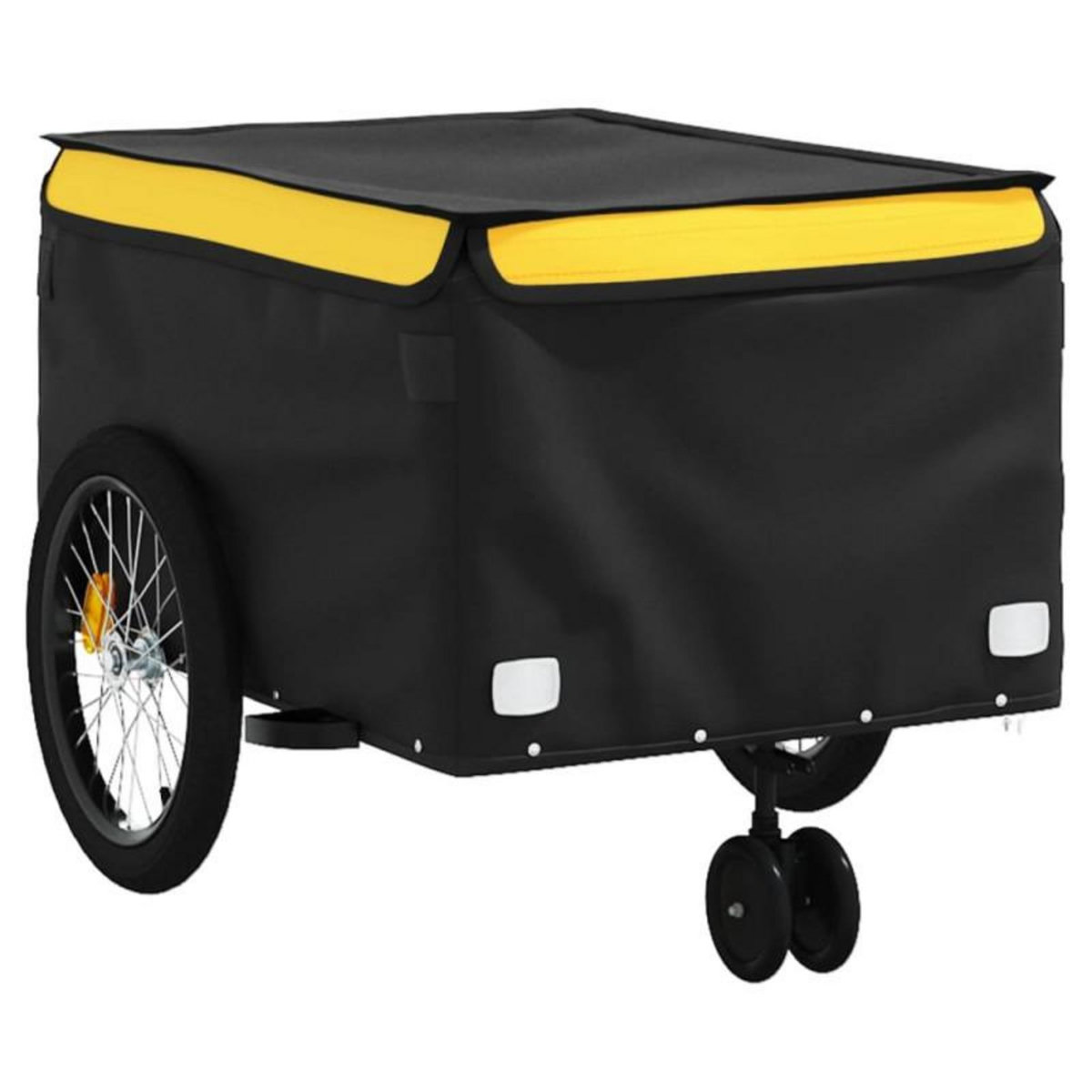 VIDAXL Remorque de vélo noir et jaune 45 kg fer